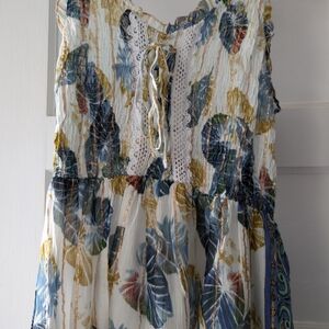 Floral Lace-Up Women Top